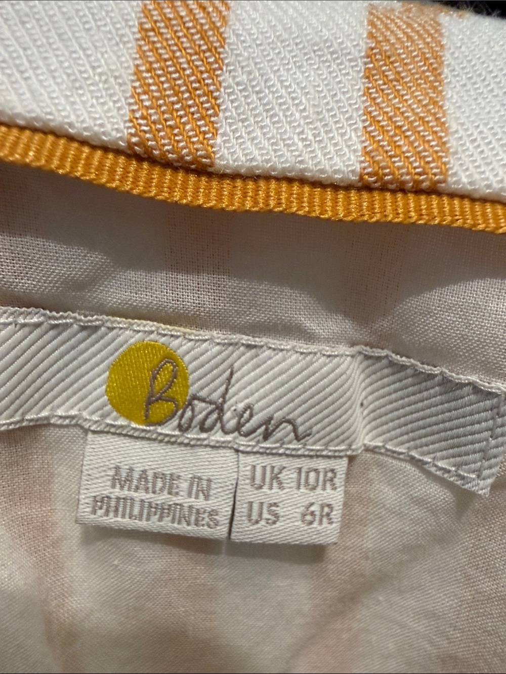 Boden Striped Sleeveless Midi Dress in Mustard and White - Picture 2 of 5